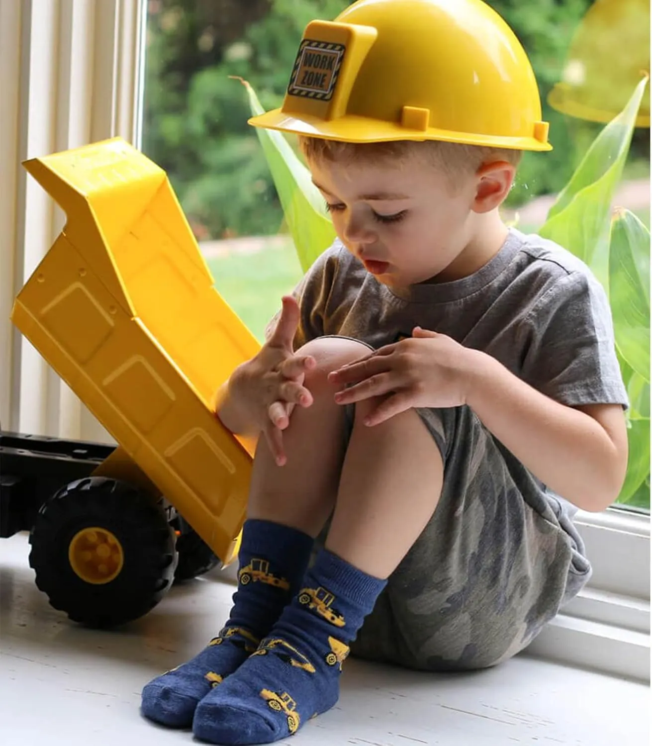 Jefferies Socks Boys 2-7 Construction Triple Treat Socks 3 Pair Pack