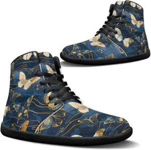 Jeiento High Top Barefoot Sneakers Men Women Butterfly Barefoot Shoes with Wide Toe Box