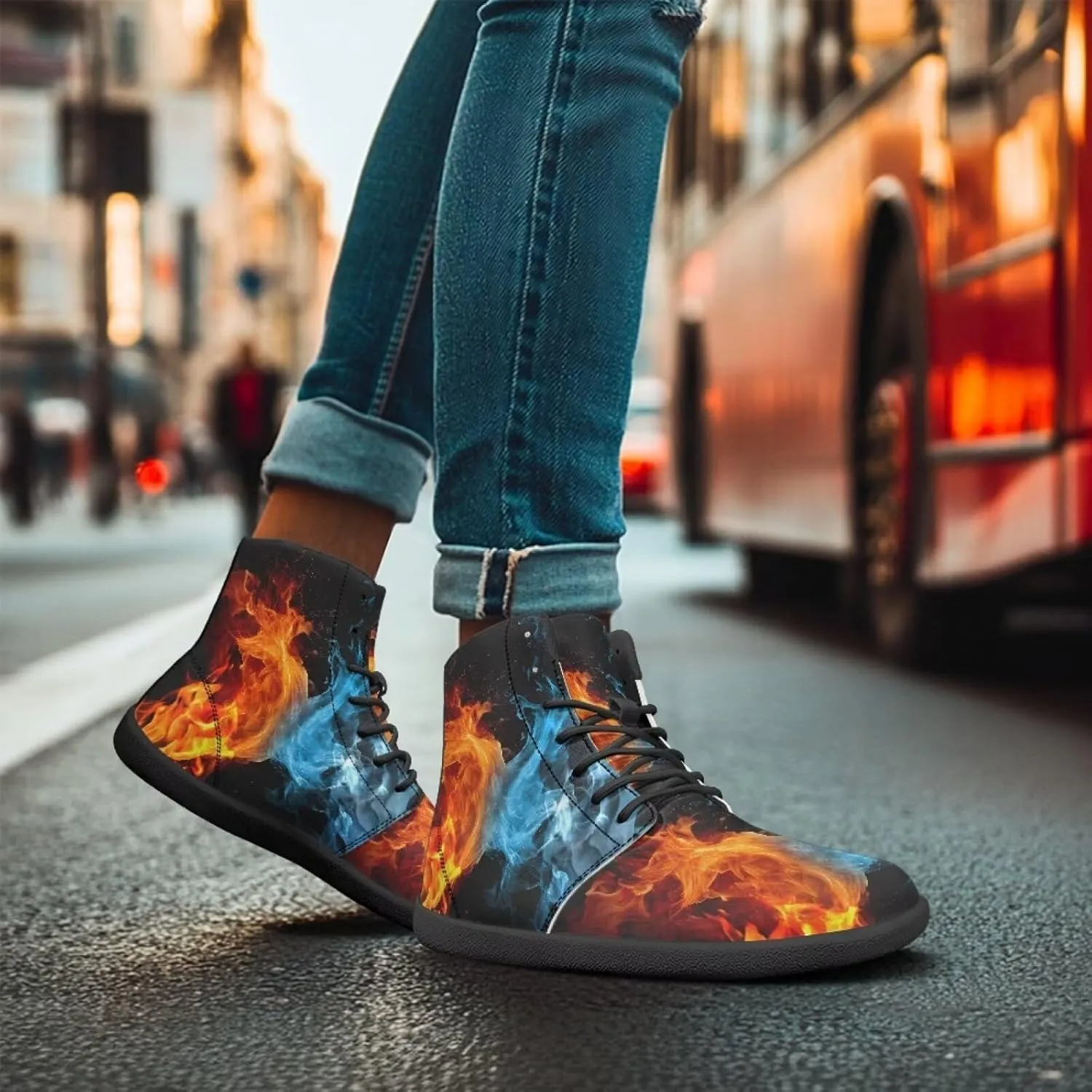 Jeiento Mens Galaxy Barefoot Shoes Casual Wide Toe Boxes Shoes Pu Leather Minimalist Barefoot Running Shoes Zero Drop Shoes
