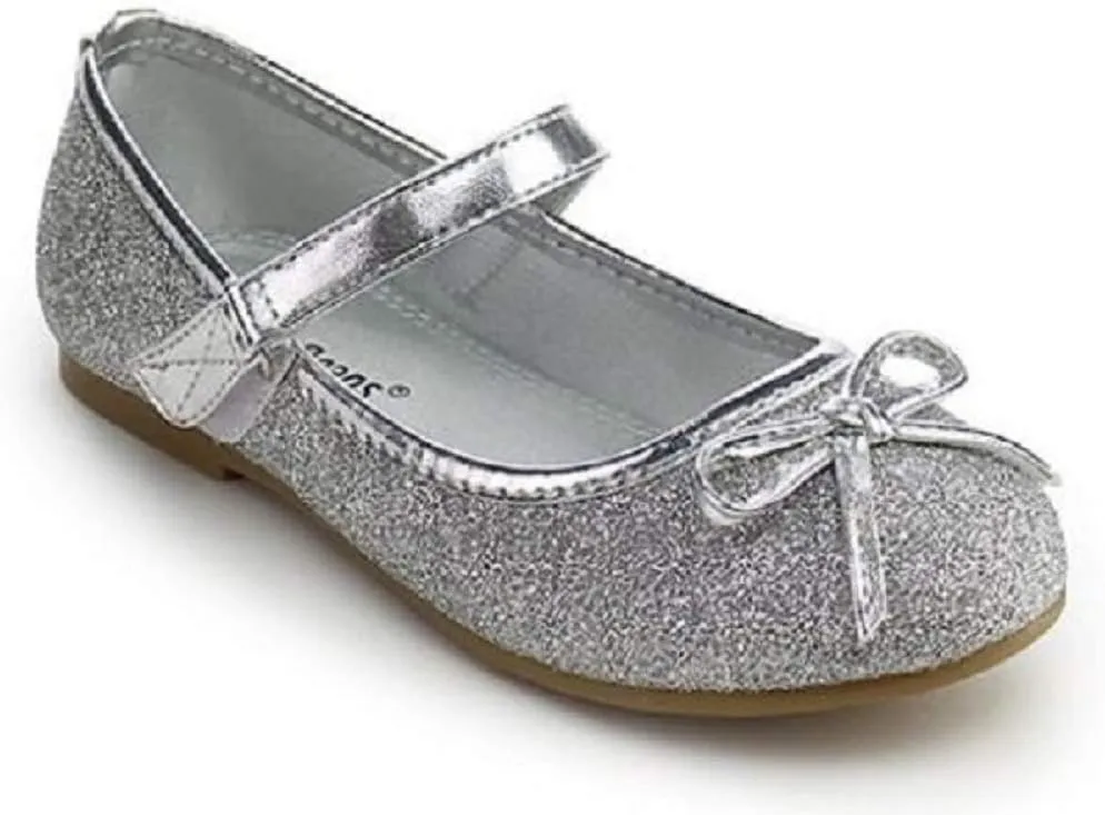 Jelly Bean Strawberry Mary Jane Ballet Flat Costume Shoes (8M US Toddler, Silver)