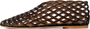 Jelly Mesh Ballet Flats for Women Fishnet PVC Clear Hollow Jellies Sandals Comfortable Beach Ballerina Flats Shoes