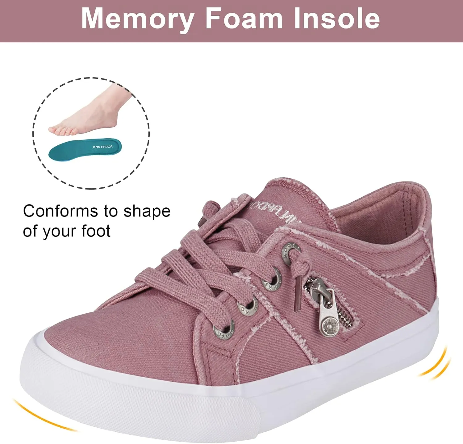 JENN ARDOR Women’s Fashion Sneakers Slip On Shoes Women Sneakers Canvas Shoes Womens Tennis Comfortable Walking Flats for Womens Casual Shoes