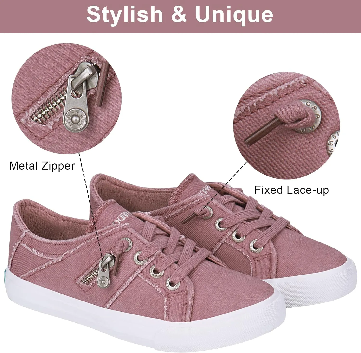 JENN ARDOR Women’s Fashion Sneakers Slip On Shoes Women Sneakers Canvas Shoes Womens Tennis Comfortable Walking Flats for Womens Casual Shoes