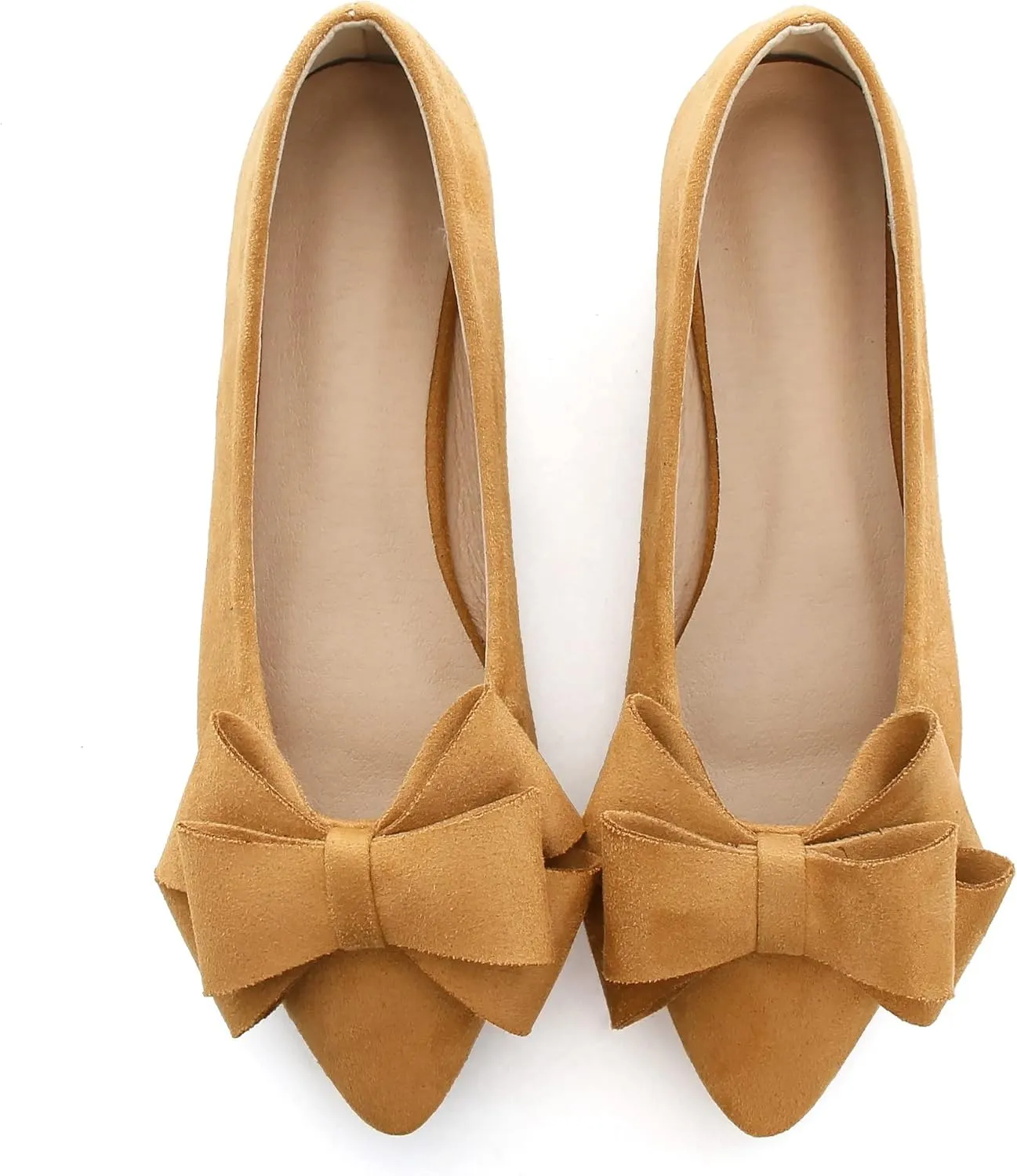 JiangWei Shu Women's Ballet Flats Solid Slip On Walking Shoes