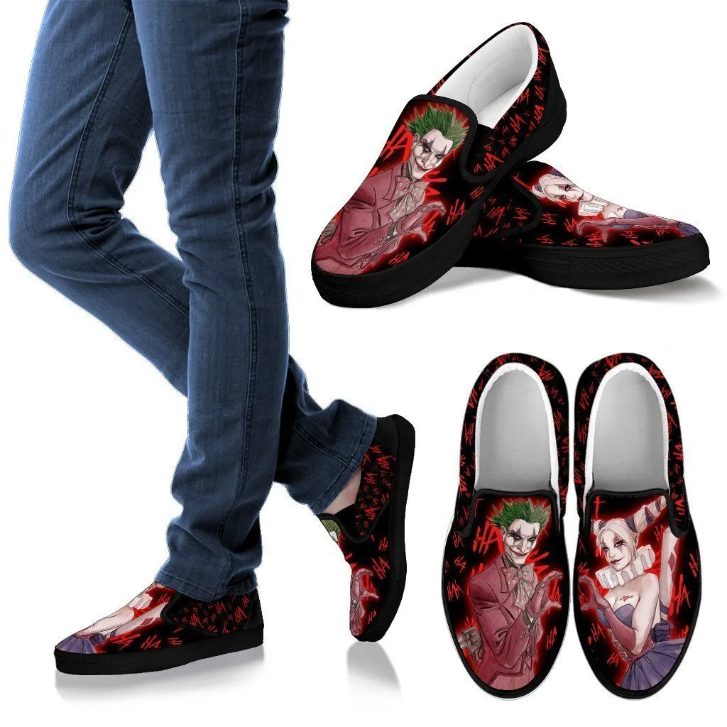 Joker And Harley Quinn Slip Ons Shoes Funny Couple Gift