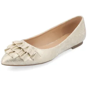 Journee Collection Womens Judy Slip On Pointed Toe Ballet Dress Flats - Gold - 8 Wide