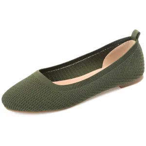 Journee Collection Womens Maryann Tru Comfort Foam Slip On Round Toe Ballet Dress Flats - Green, 11 Narrow