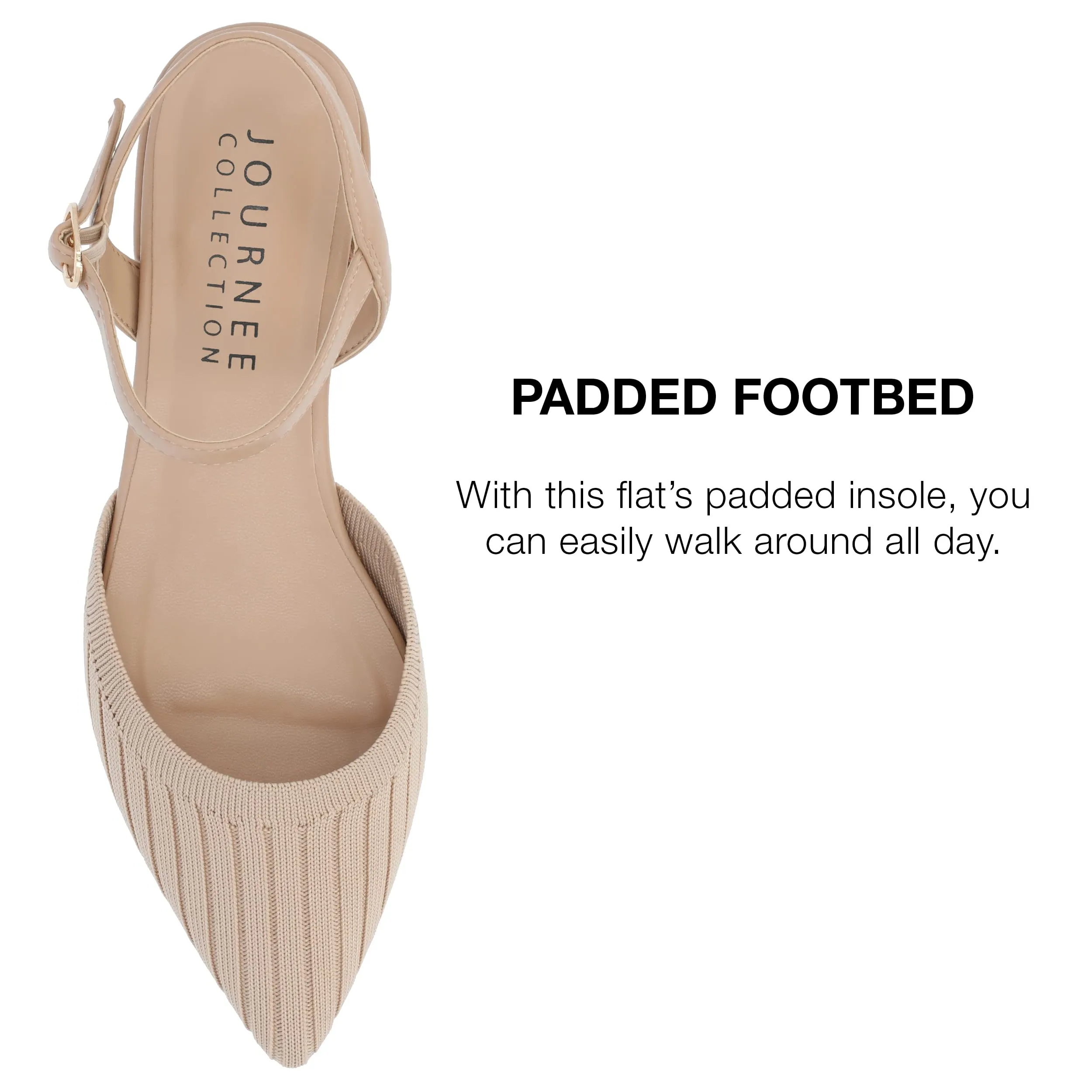 Journee Womens Ansley Mary Jane Pointed Toe Flats