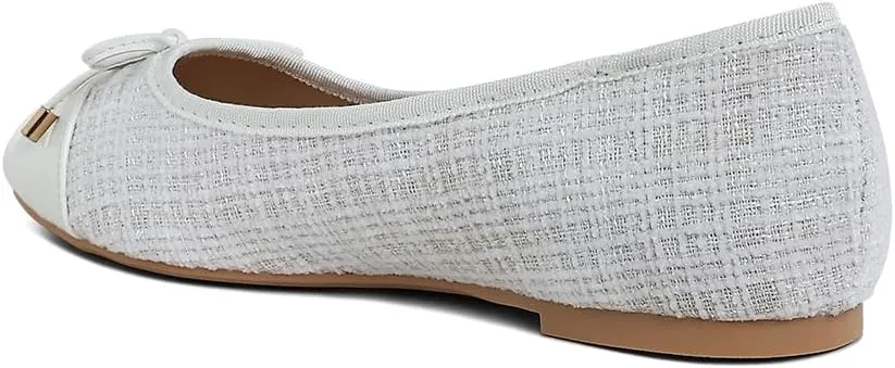 Junpey Plaid Tweed Ballet Flats