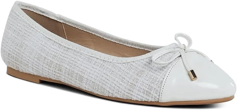 Junpey Plaid Tweed Ballet Flats