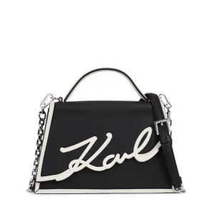 KARL LAGERFELD K/SIGNATURE BLACK/WHITE CROSSBODY BAG