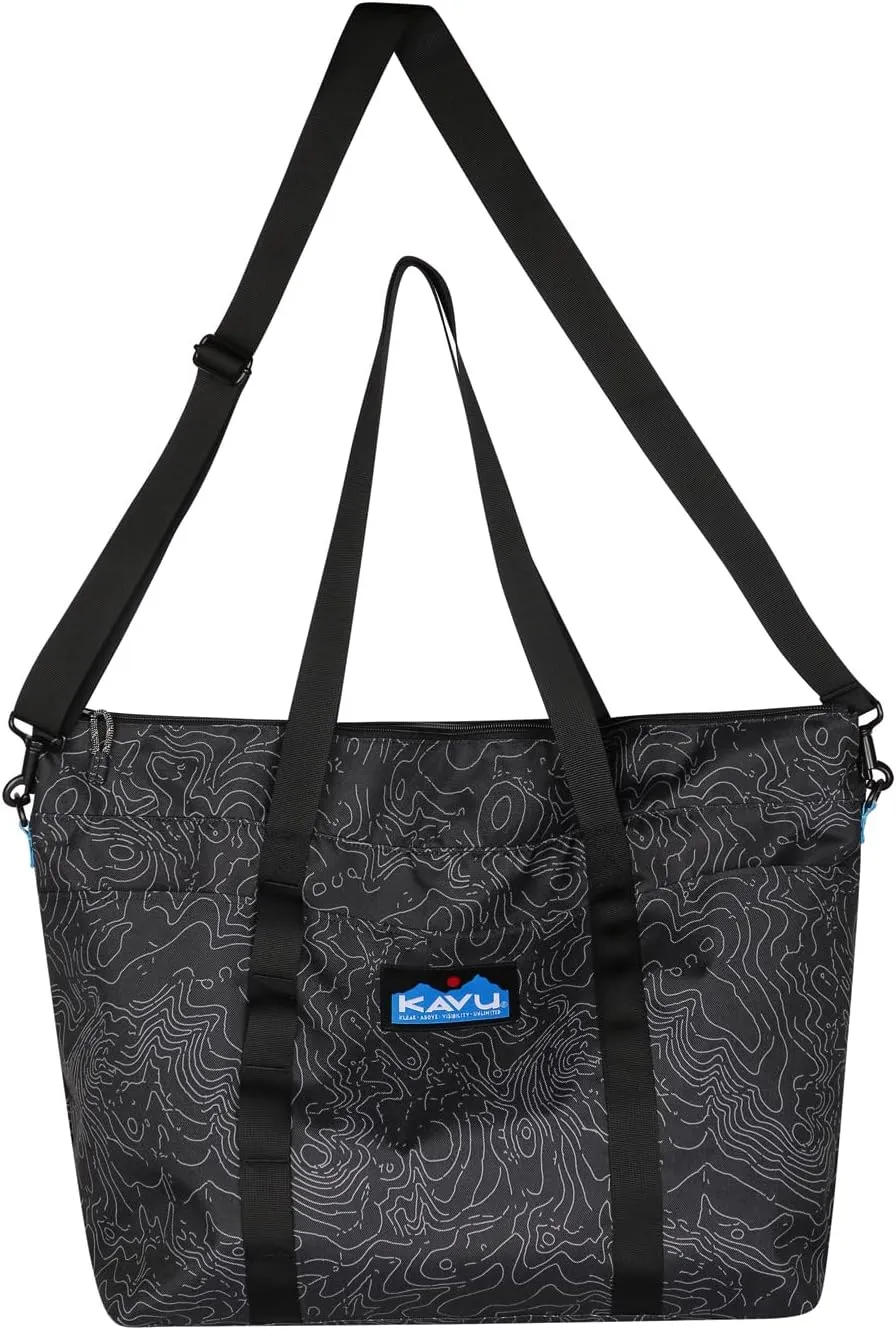 KAVU Twin Falls Tote Shoulder Strap Canvas Color Block Bag
