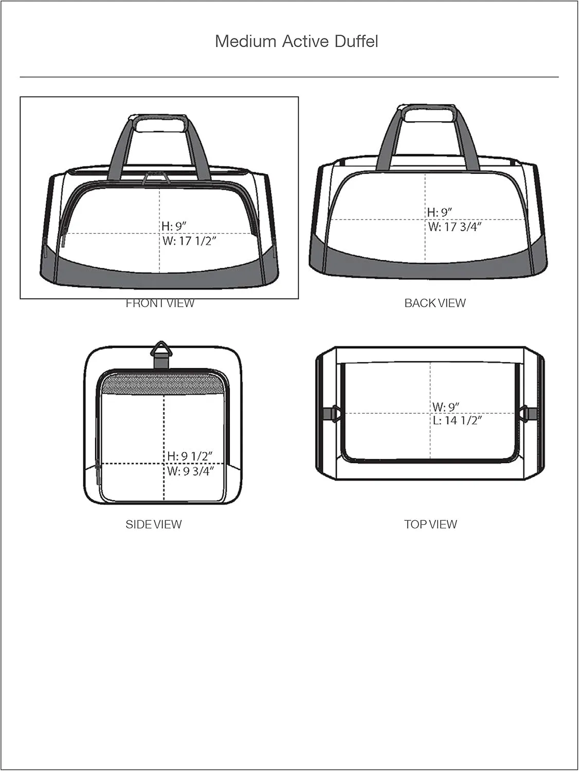 Kent State University Active Duffel Bag - KSU Travel Tote (L 15"H x 29"W x 13"D, Charcoal)