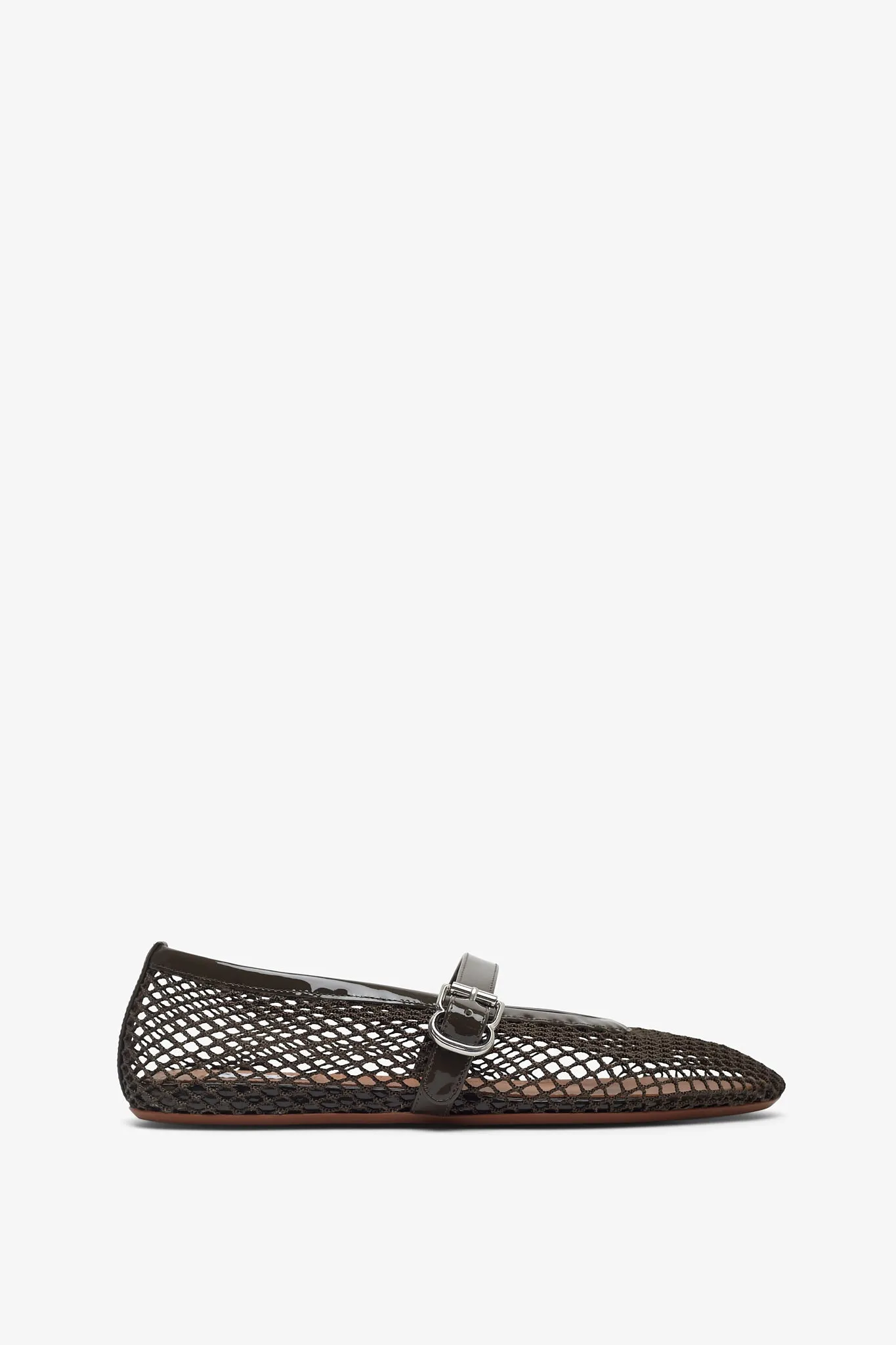 Khaki mesh ballet flats