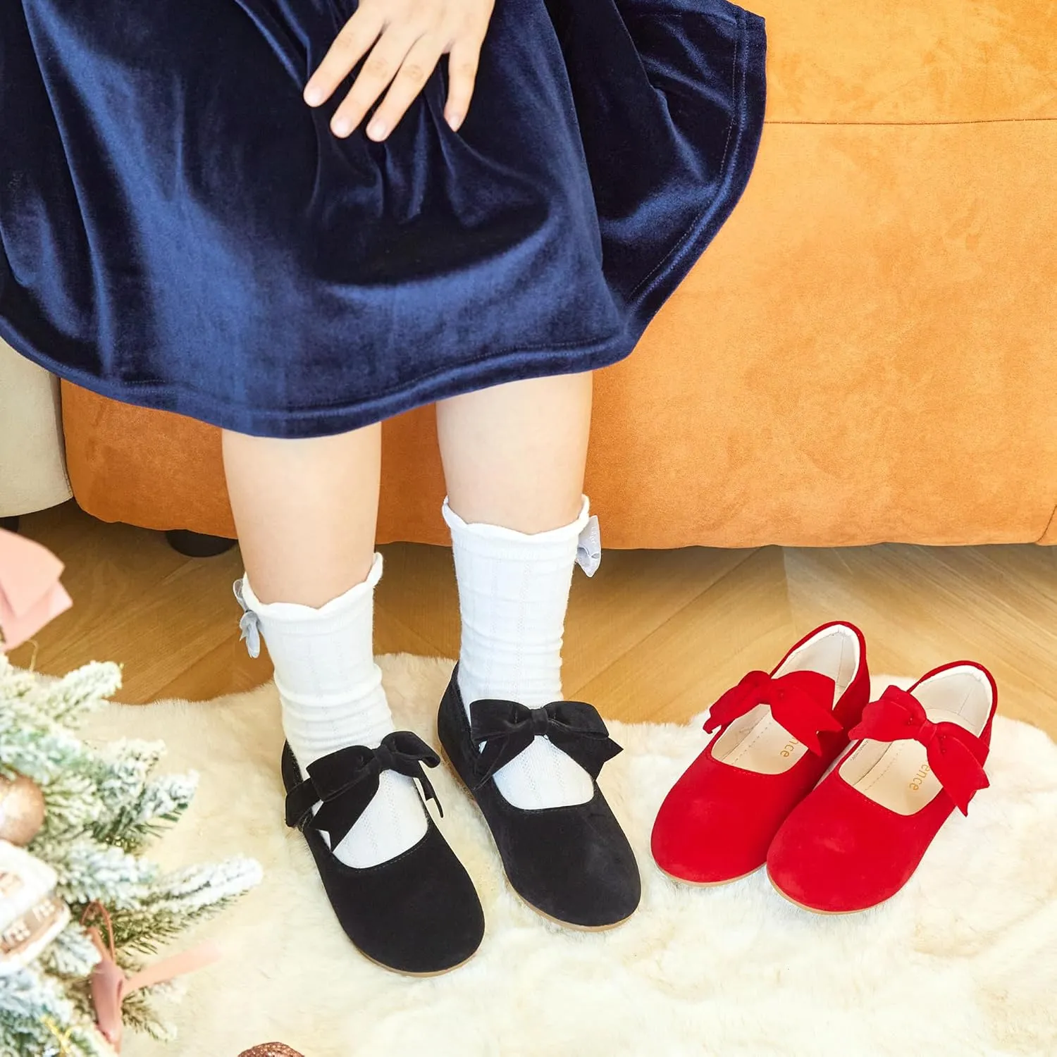 Kiderence Little Toddler Girls Dress Shoes Ballerina Ballet Flats Kids Mary Janes