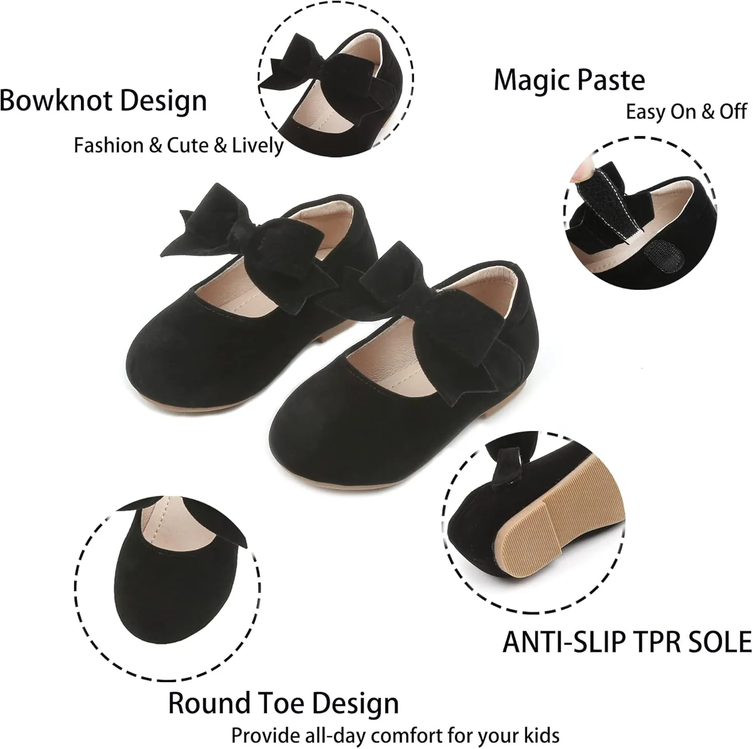 Kiderence Little Toddler Girls Dress Shoes Ballerina Ballet Flats Kids Mary Janes
