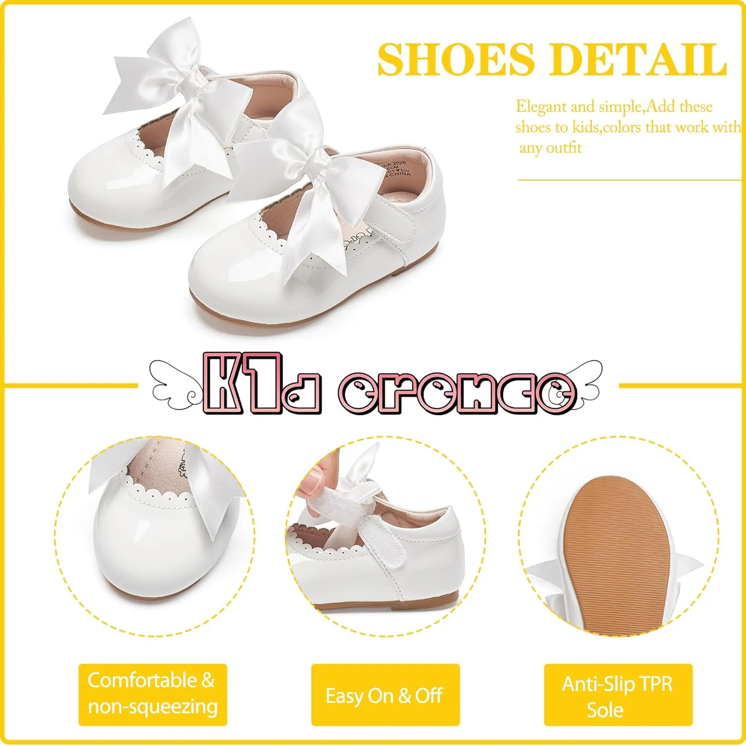 Kiderence Toddler Girls Dress Shoes Little Kids Mary Janes Ballet Flats Toddler