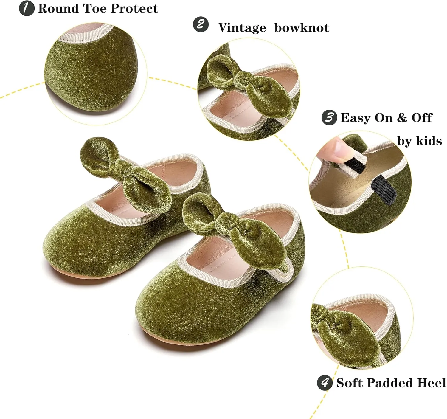 Kiderence Toddler Girls Dress Shoes Little Kids Mary Janes Ballet Flats Toddler