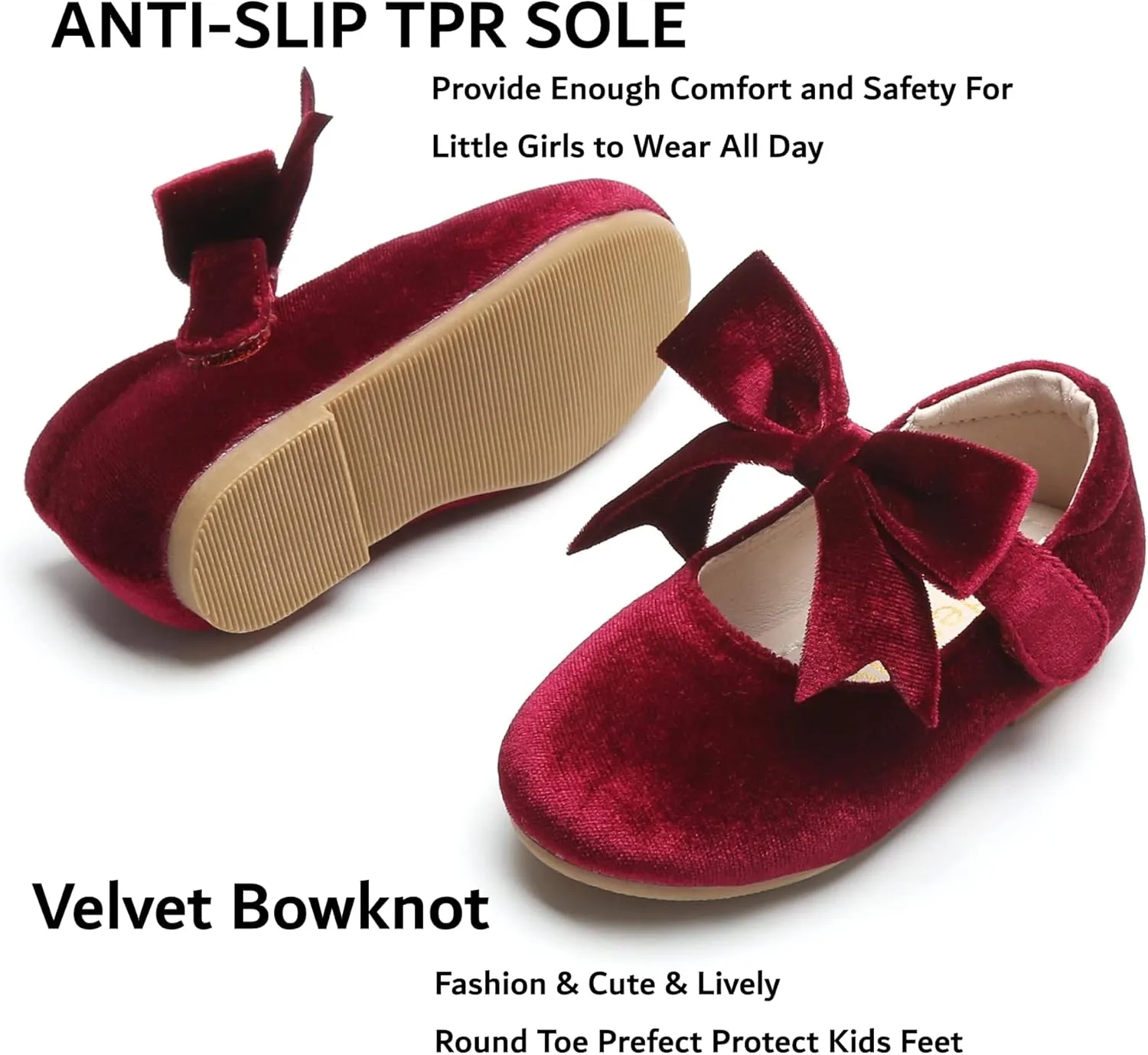 Kiderence Toddler Girls Dress Shoes Little Kids Mary Janes Ballet Flats Toddler