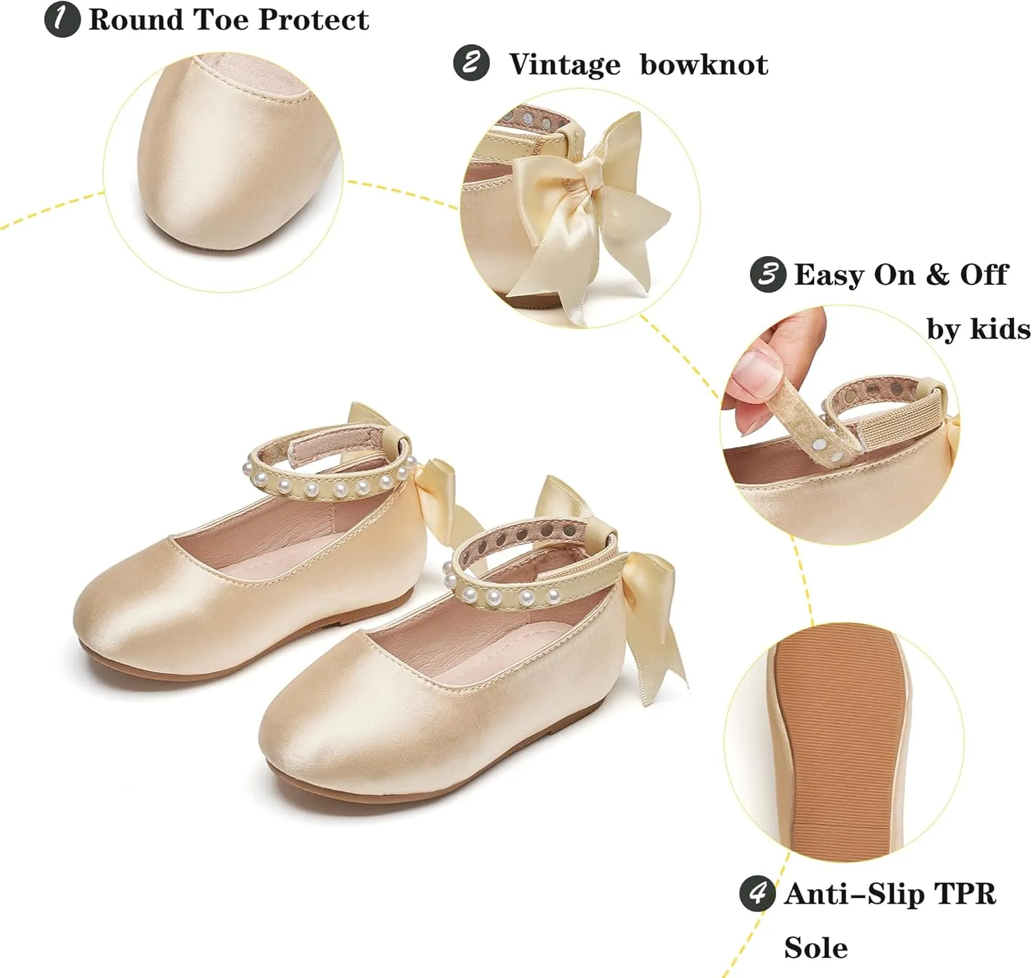 Kiderence Toddler Girls Dress Shoes Little Kids Mary Janes Ballet Flats Toddler