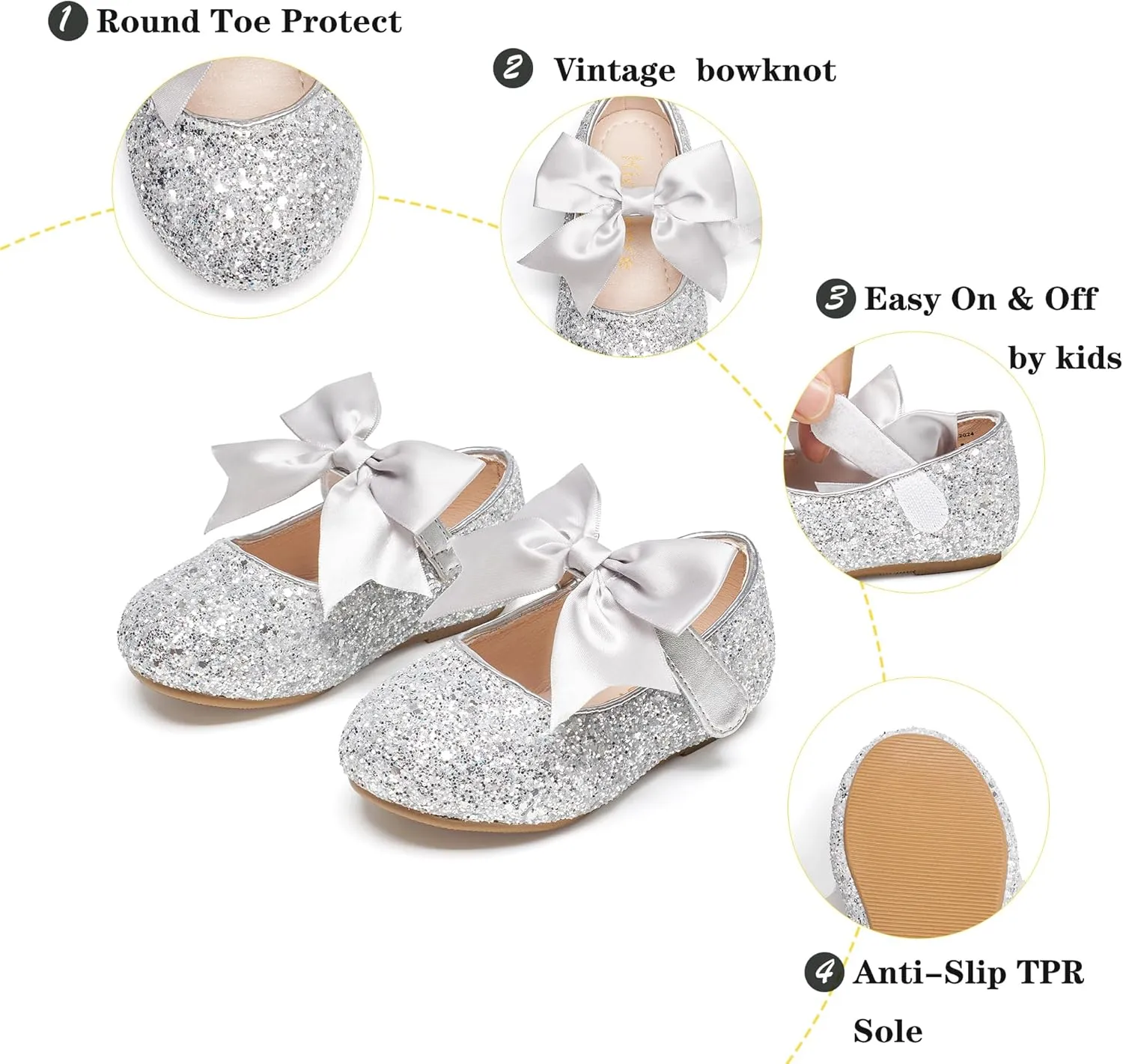 Kiderence Toddler Girls Dress Shoes Little Kids Mary Janes Ballet Flats Toddler