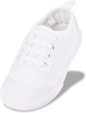 Kids Canvas Shoes Toddlers Slip-on Sneakers Skin-Friendly Comfortable Causal Girls Tennis Shoes Boys Gym Shoes White