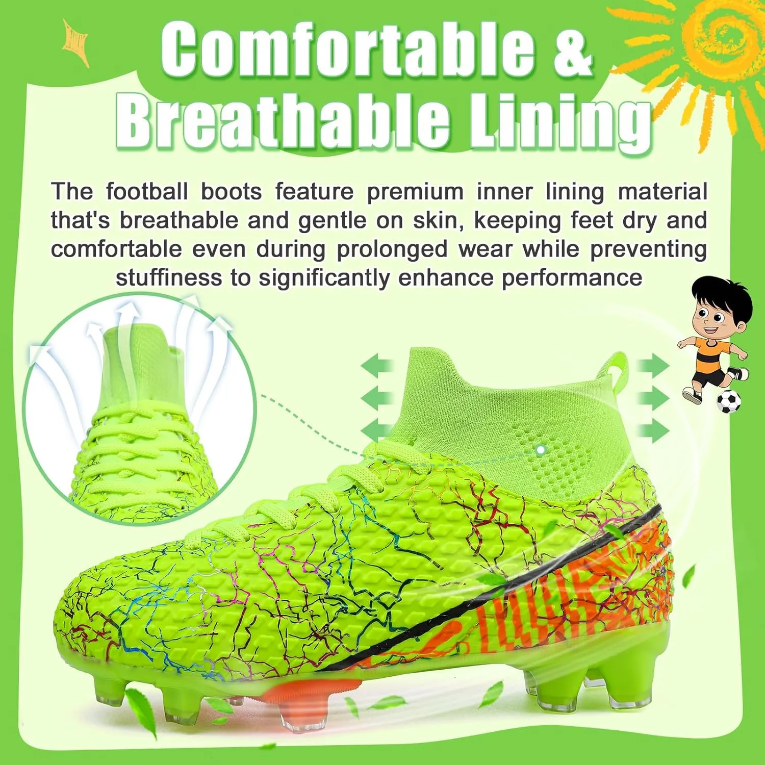 Kids Soccer Cleats Soccer Shoes for Boys Girls Football Turf Shoes Kids