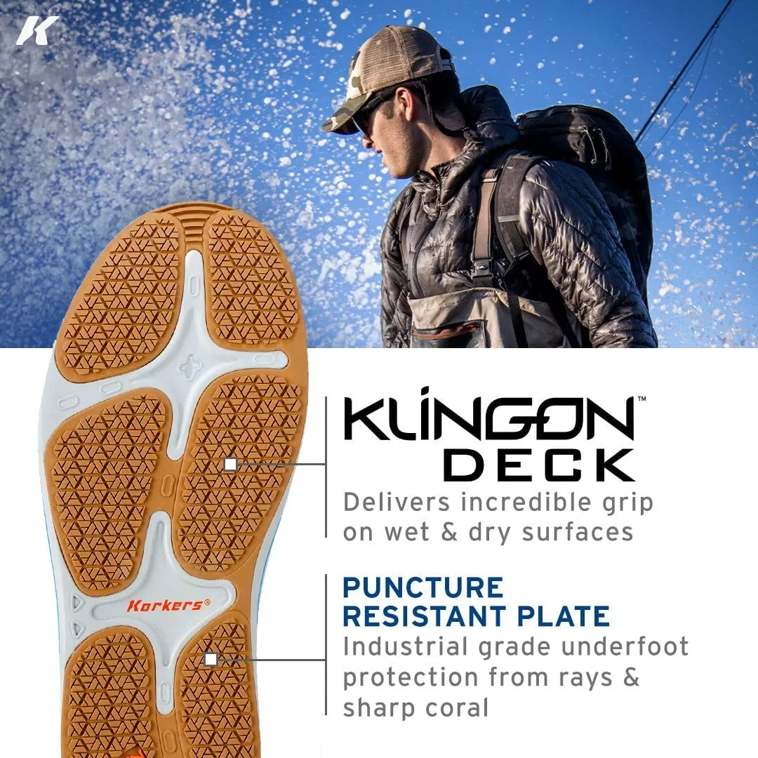Korkers Men's Salt Sneaker boot With Fixed Kling-On Deck Sole