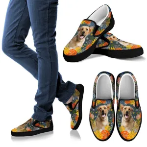 Labrador Dog Floral Slip Ons Shoes For Dog Mom