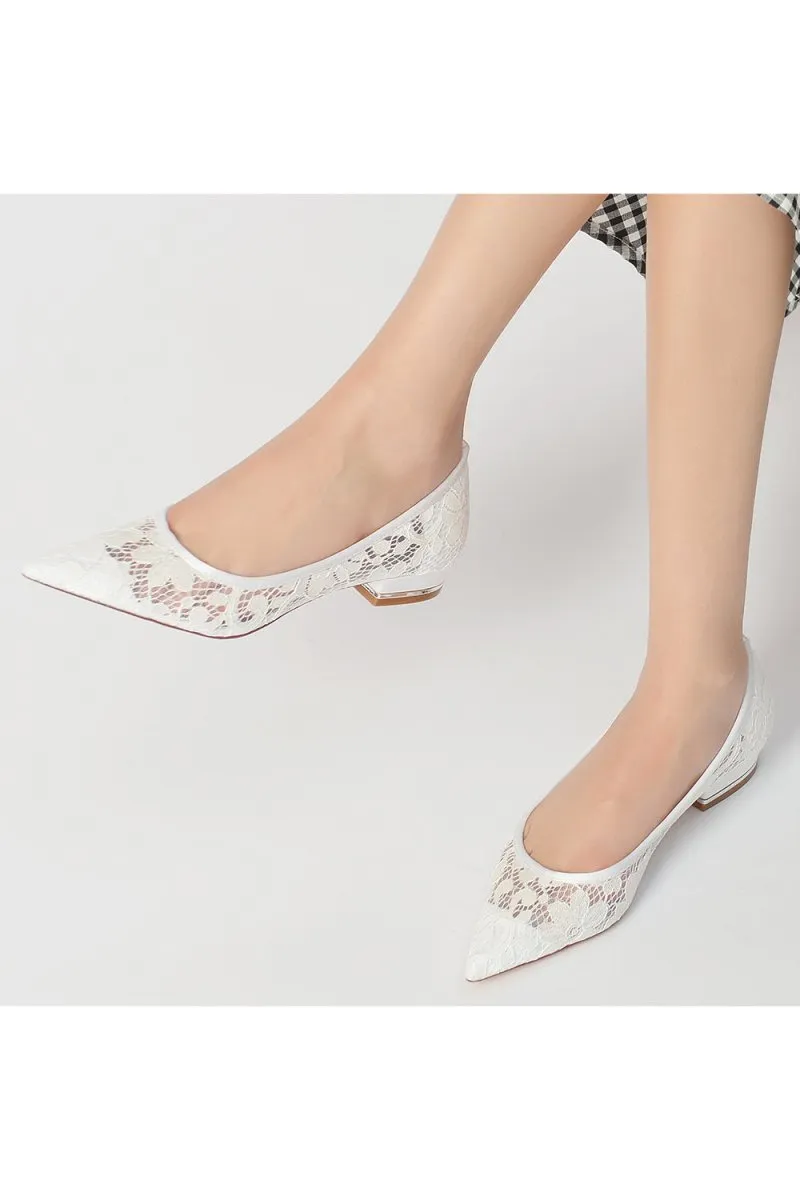 Lace Cocktail Pointed Toe Flats