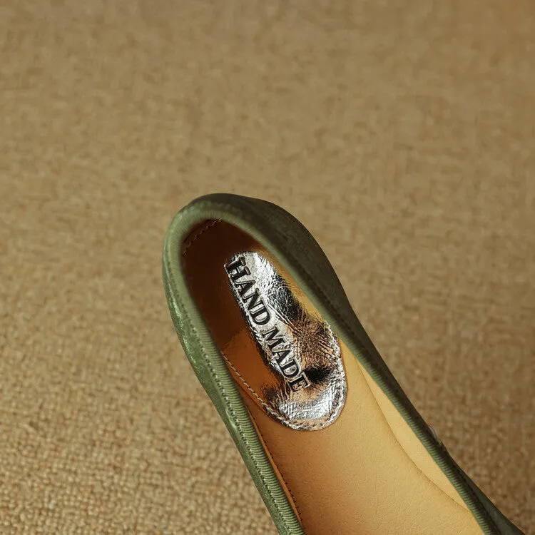 Ladies Round Toe Bow Detail Ballet Flats