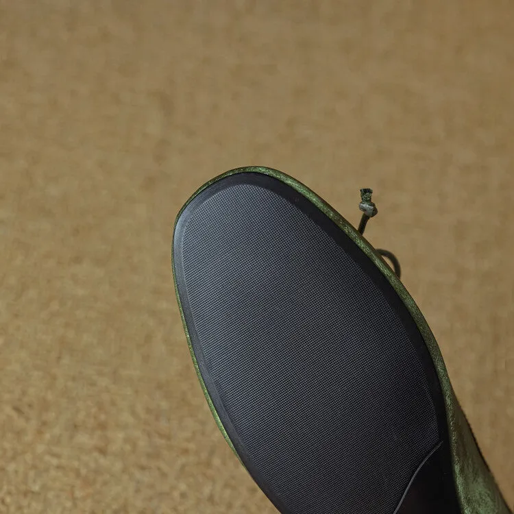Ladies Round Toe Bow Detail Ballet Flats