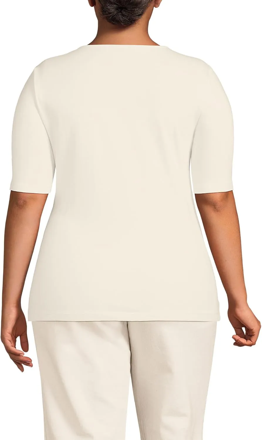 Lands' End Women's Lightweight Jersey Tie Front Top