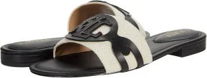 Lauren Ralph Lauren Alegra Natural/Black Two-Tone Canvas/Burnished Calf 7.5 B (M)