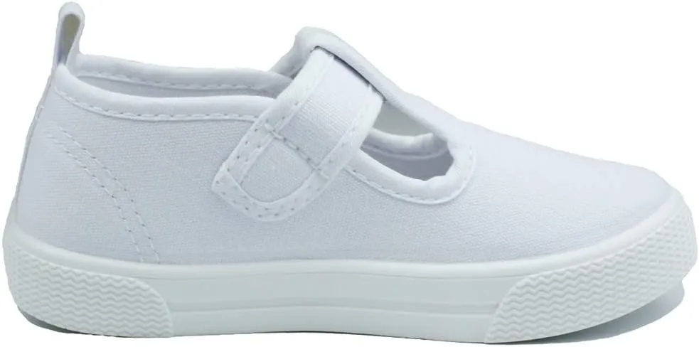LAWBUCE Toddler Girls T-Strap Sneakers Kids Mary Jane Canvas Shoes