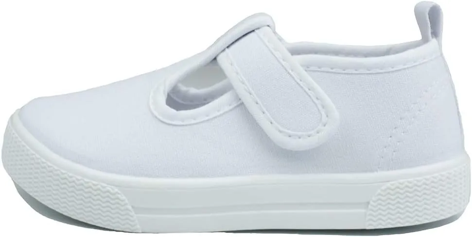 LAWBUCE Toddler Girls T-Strap Sneakers Kids Mary Jane Canvas Shoes