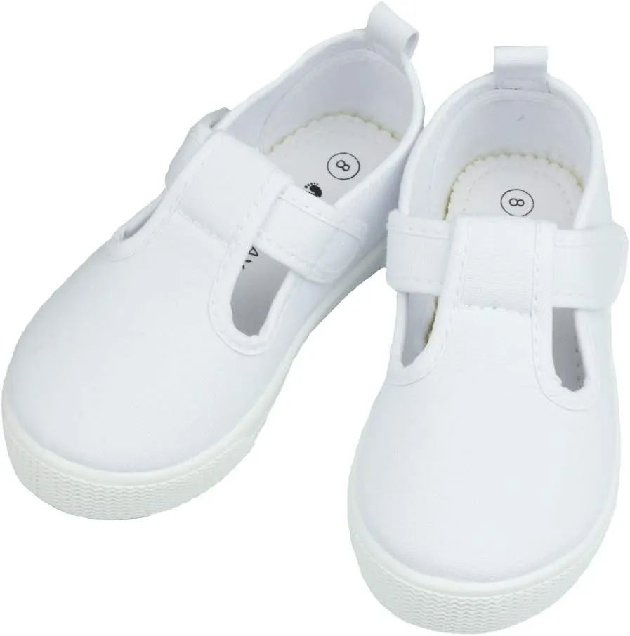 LAWBUCE Toddler Girls T-Strap Sneakers Kids Mary Jane Canvas Shoes