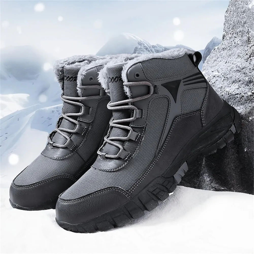LEADER SHOW Men's Outdoor Walking Snow Boots Waterproof Fur Lined Winter Sneaker Warm Shoes