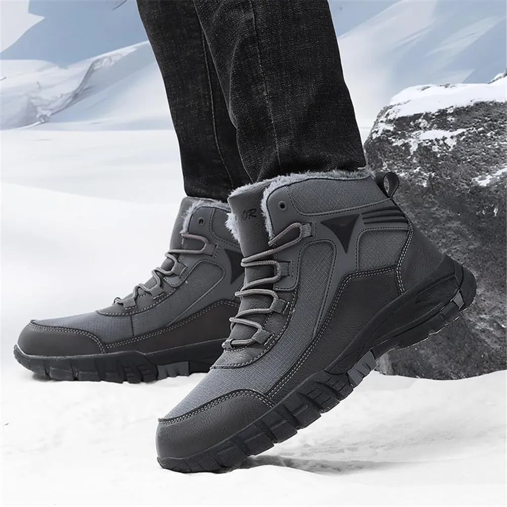 LEADER SHOW Men's Outdoor Walking Snow Boots Waterproof Fur Lined Winter Sneaker Warm Shoes