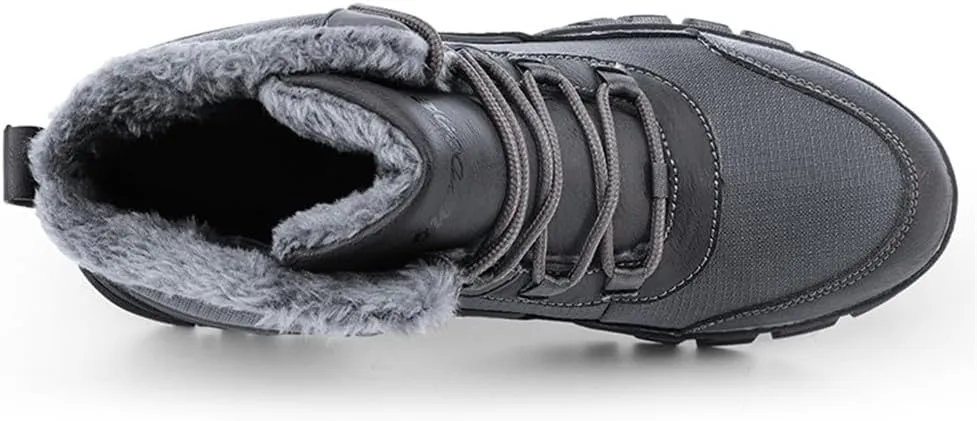 LEADER SHOW Men's Outdoor Walking Snow Boots Waterproof Fur Lined Winter Sneaker Warm Shoes