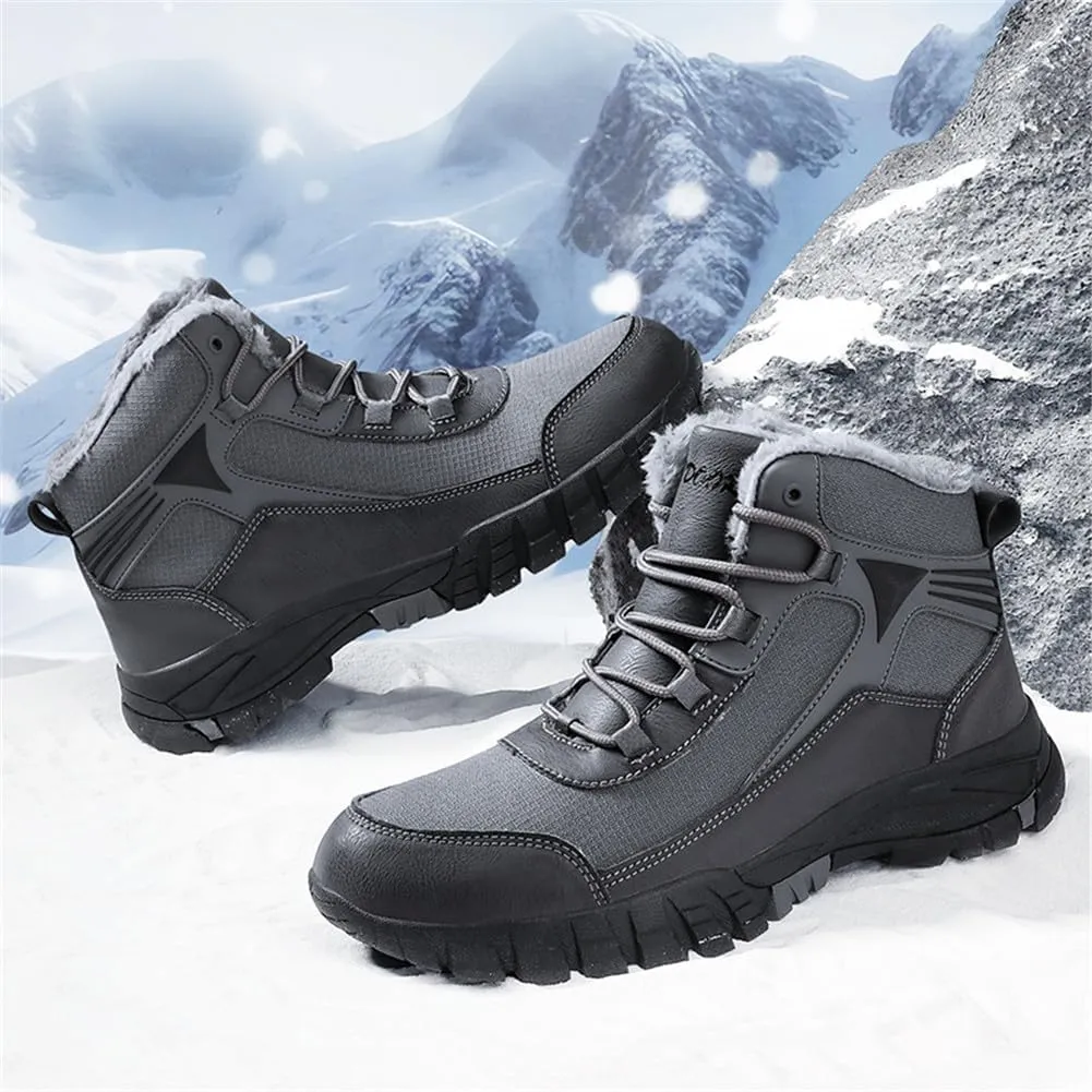 LEADER SHOW Men's Outdoor Walking Snow Boots Waterproof Fur Lined Winter Sneaker Warm Shoes