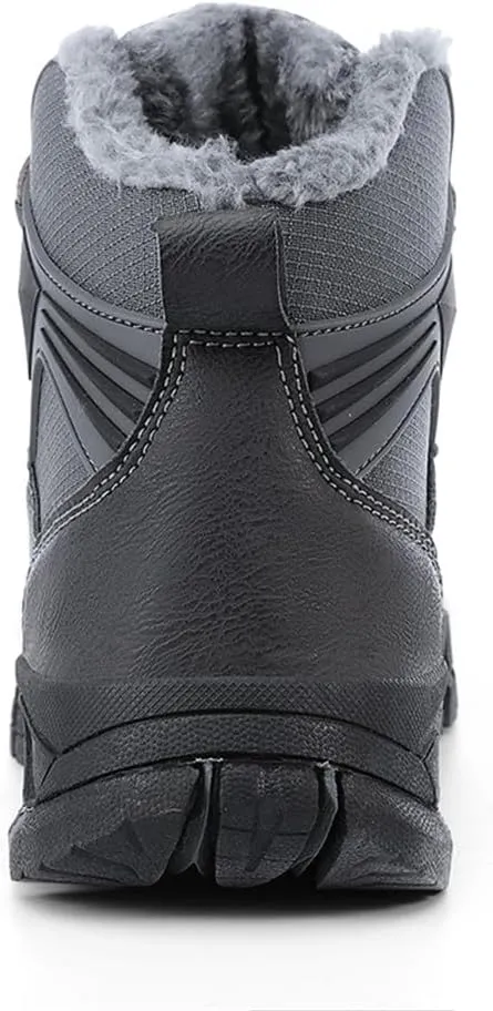LEADER SHOW Men's Outdoor Walking Snow Boots Waterproof Fur Lined Winter Sneaker Warm Shoes
