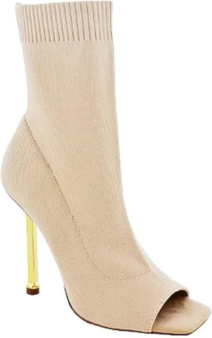 Liliana Women's Peep Toe Stilettos high heel Ankle Bootie