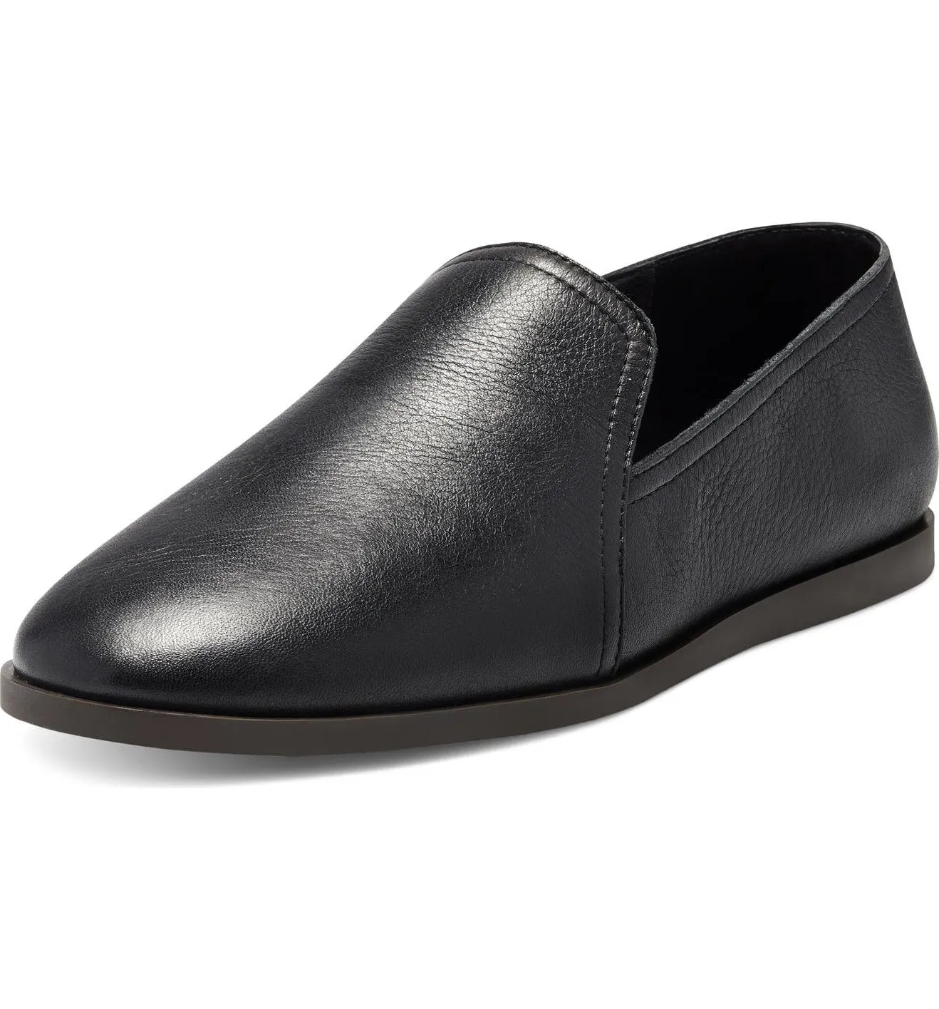 Loafer Lucky Flat Slip-On Courteous Dress Leather Clean lines Slipper Shoes Brazio Black Smoking Brand