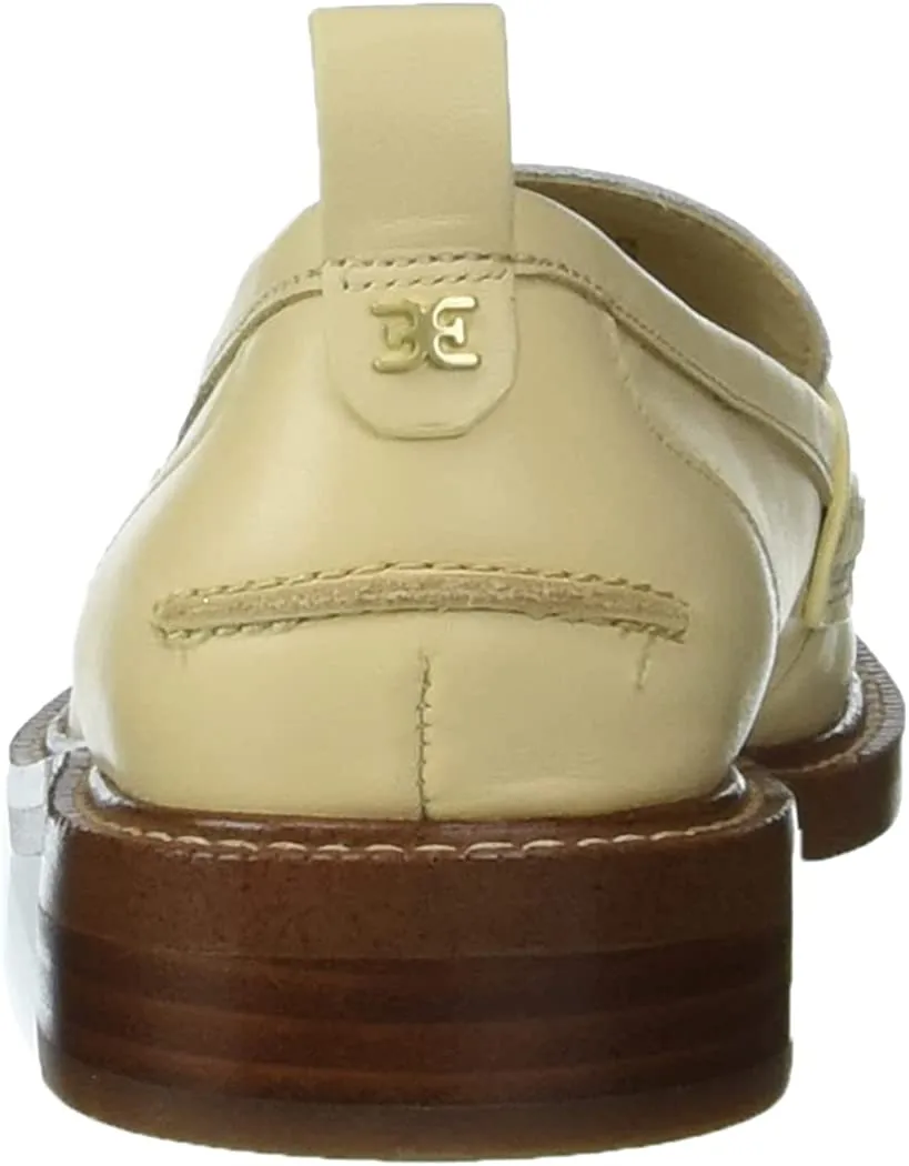 Loafers On Sam Eggshell/Modern Caylia Sleek and smooth Heel Toe Competitive Ivory Almond Slip Stacked Edelman