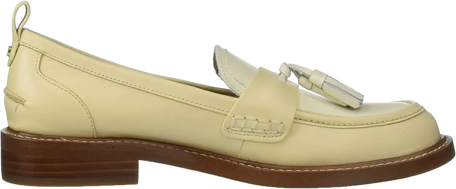 Loafers On Sam Eggshell/Modern Caylia Sleek and smooth Heel Toe Competitive Ivory Almond Slip Stacked Edelman