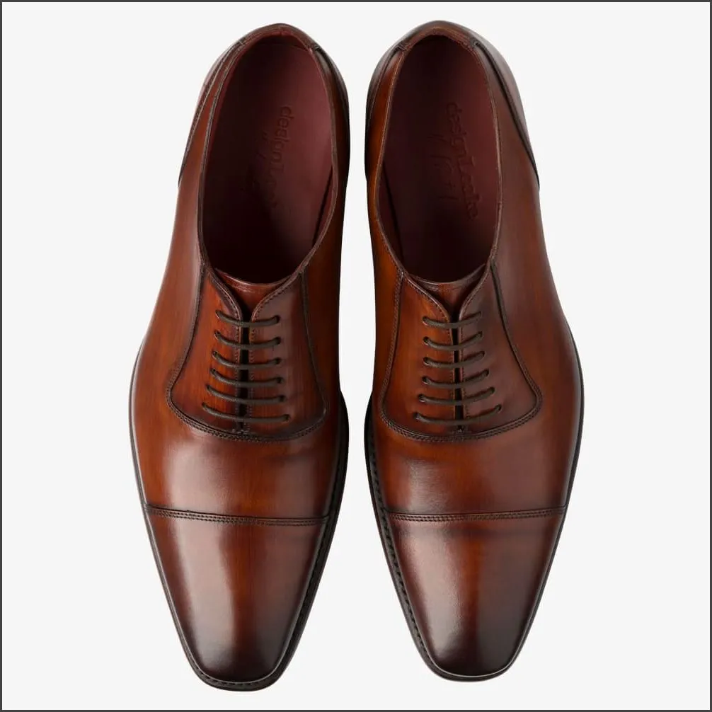 Loake Larch Chestnut Brown Leather Oxford@