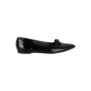 Louis Vuitton Black Fleur Pointed Toe Flat - '10s