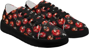 Low-Top Slip Ons Sneakers Canvas Women Black Platform Canvas Shoes Trendy Slip Ons Barefoot Shoes Fit Comfort 5.5-13.5
