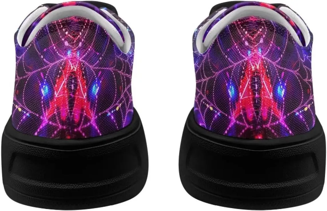 Low-Top Slip Ons Sneakers Canvas Women Black Platform Canvas Shoes Trendy Slip Ons Barefoot Shoes Fit Comfort 5.5-13.5